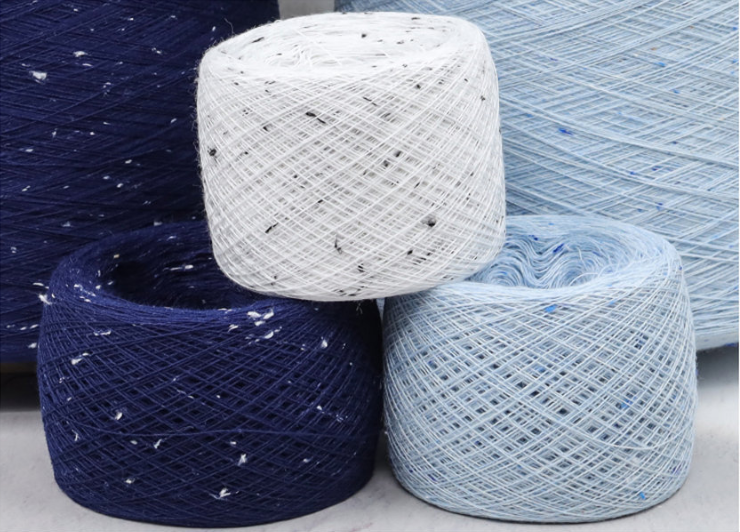 Color polka dot cotton yarn high toughness 98% cotton 2% polyester blended yarn source factory wholesale, color dot cotton source factory wholesale, 32S/2C color dot cotton source factory wholesale, color dot polyester blended yarn source factory wholesale