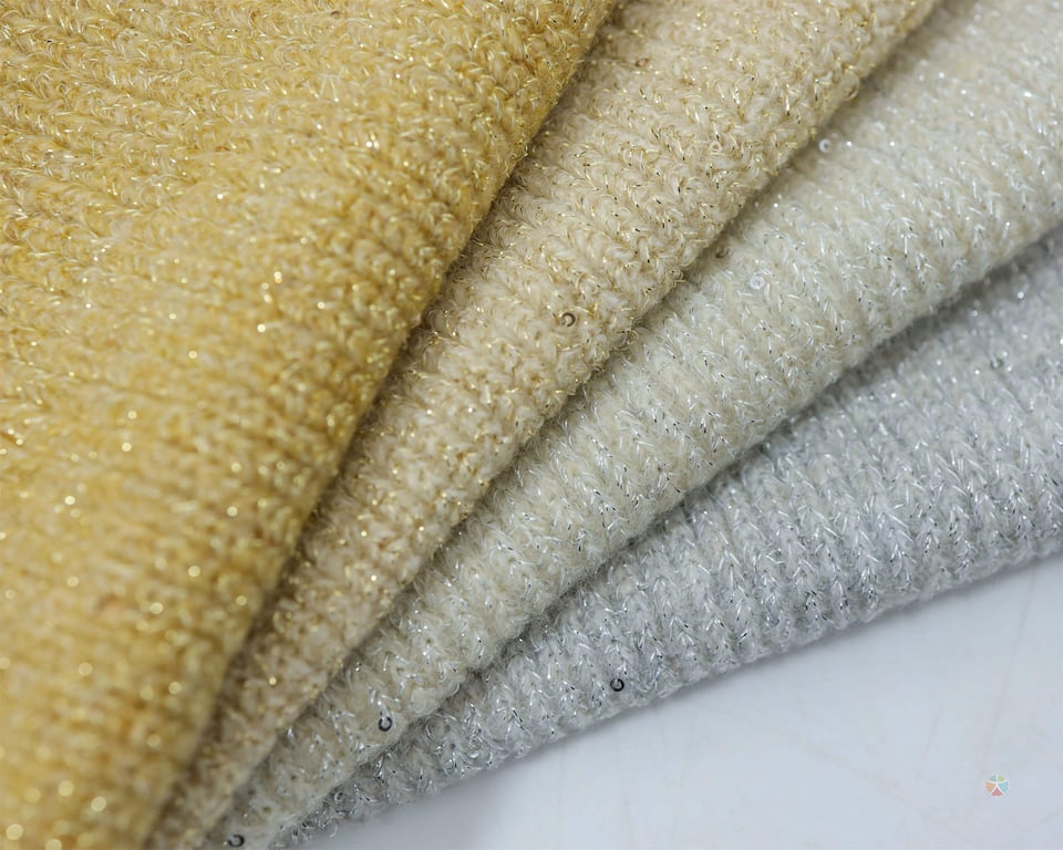 Beaded lint yarn, custom acrylic 57% polyester 40% Ly-cra 3% fancy 100% combed cotton yarn with 2mm 3mm transparent film