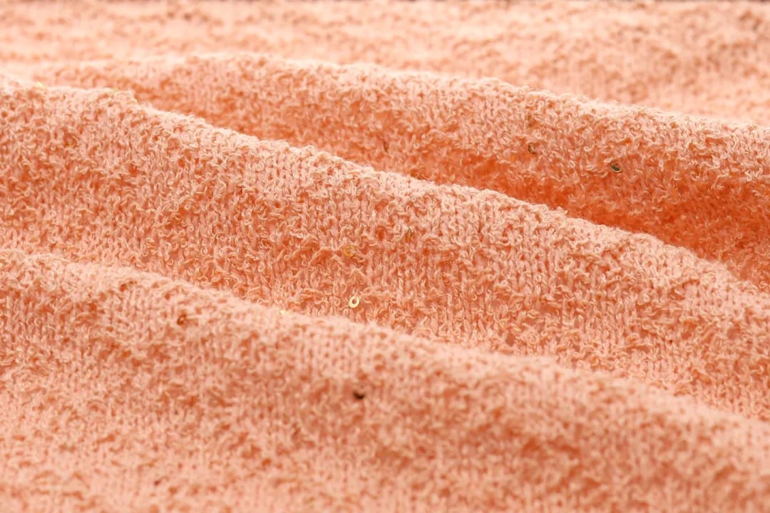 Beaded Loop Yarn Source Manufacturer Sample, Beaded Yarn Source Manufacturer Sample, 97% Polyester 3% Onion Chip Beaded Yarn Source Manufacturer Sample