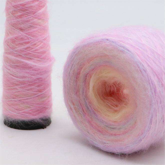 Acrylic colored pile yarn, winter colored yarn, color gradient yarn