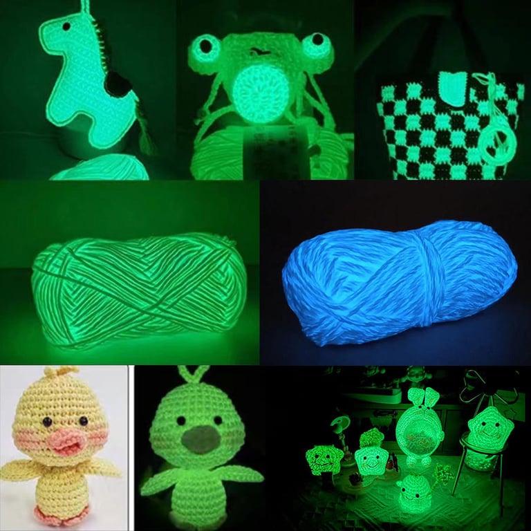 Wholesale 100% polyester glow-in-the-dark yarn hand knitted glow-in-the-dark cotton scarf and clothes Christmas yarn diy bag