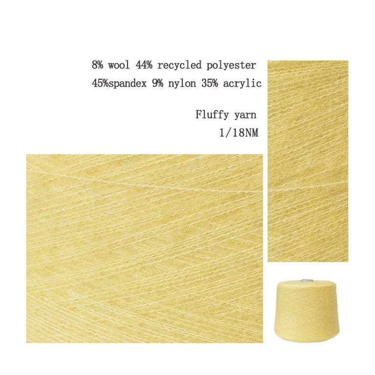 54%Recycled Polyester 15%Lyocell 8%Recycled Nylon 18%Acrylic 5%Wool Blended Yarn Fabric, 1/18 Nano Blended Yarn Fabric, 1/18 Nano Fluffy Yarn Fabric, 1/18 Nano Cylinder Yarn Fabric