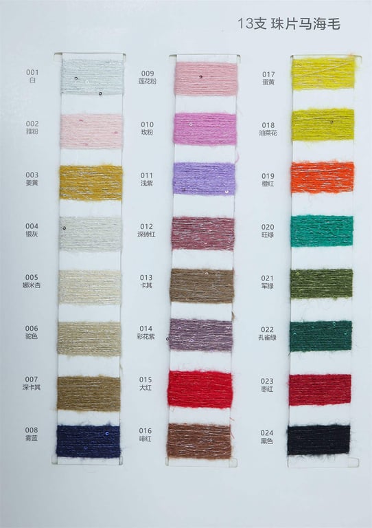 Mohair yarn color card Figure 2, mohair yarn supply
