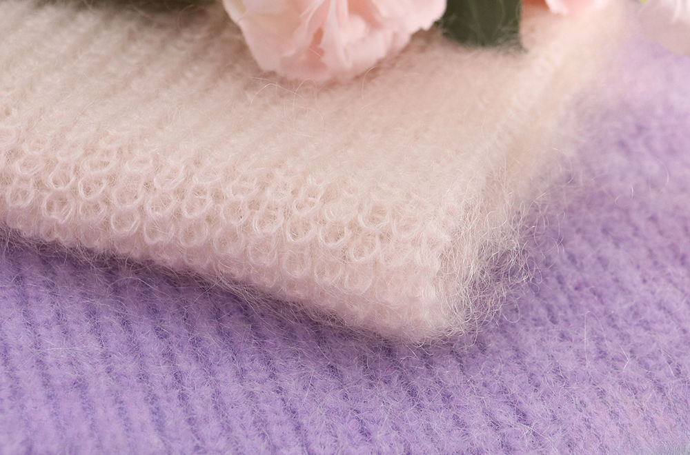 Mohair yarn is supplied and this is an example of its fabrics