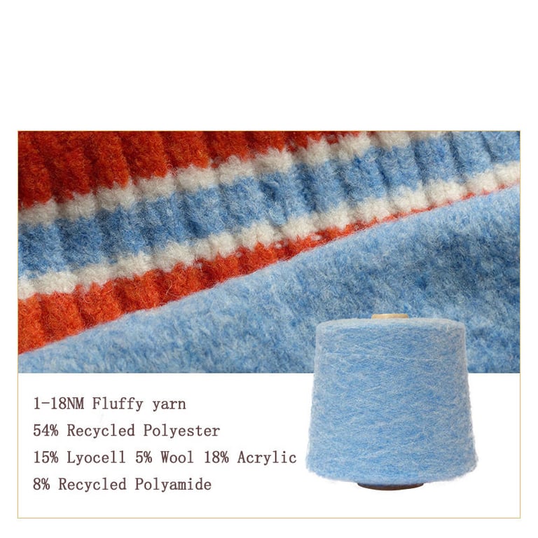 54%Recycled Polyester 15%Lyocell 8%Recycled Nylon 18%Acrylic 5%Wool Blended Yarn Source Manufacturers Wholesale, 1/18 Nm Blended Yarn Source Manufacturers Wholesale, 1/18 Nm Puffy Yarn Source Manufacturers Wholesale, 1/18 Nm Cylinder Yarn Source Manufacturers Wholesale