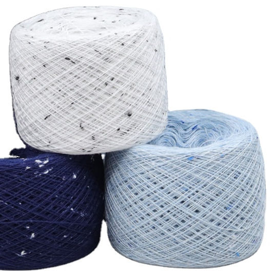 32s/2 Color polka dot cotton yarn high toughness 98% cotton 2% polyester blended yarn woven free sample